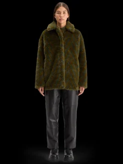 Discount A-LINE FAUX FUR COAT Women Jackets & Coats