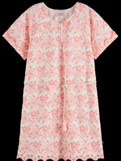 Clearance All-over embroidered & belted dress Kids Dresses & Jumpsuits