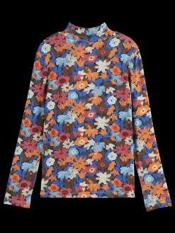 Sale ALLOVER PRINTED MOCK NECK LONG-SLEEVED T-SHIRT Kids T-shirts & Tops