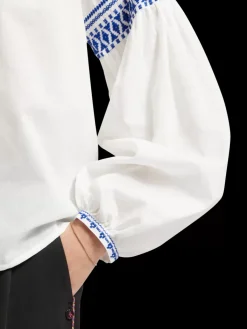 Hot BALLOON SLEEVE TOP WITH TAPE DETAIL Women Tops & T-shirts