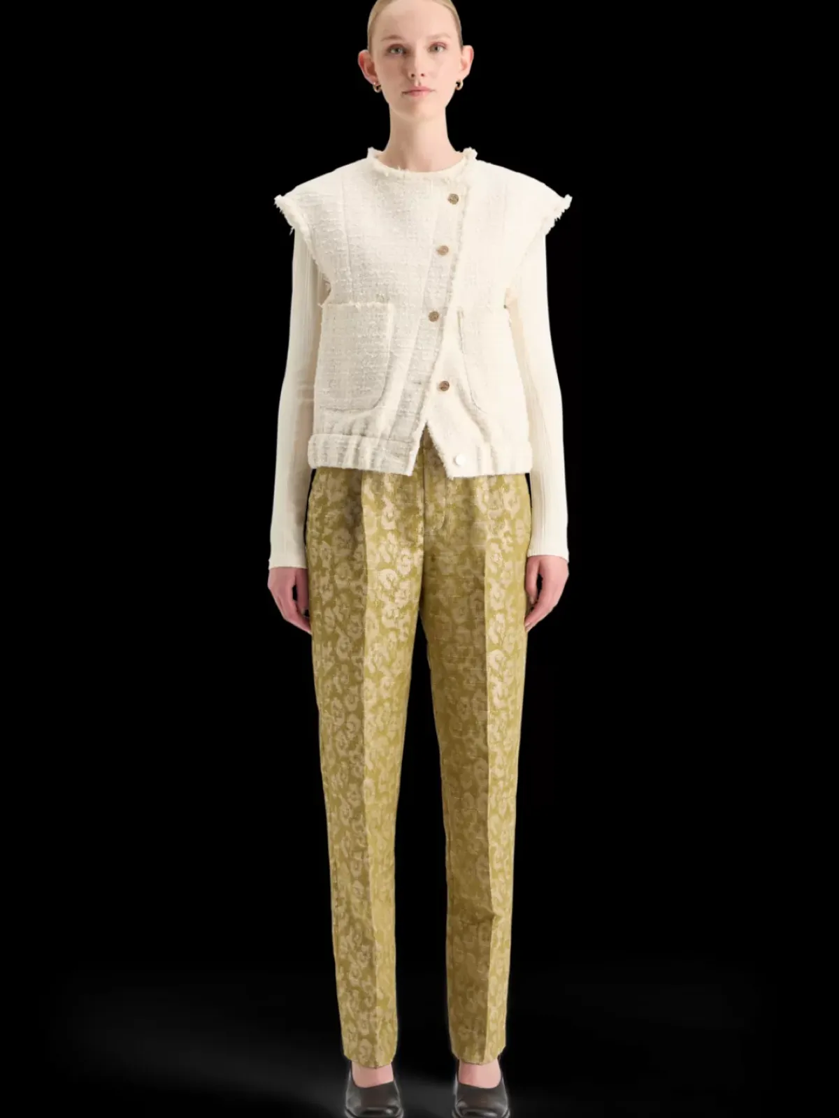 Discount BOUCLE TWEED COLLARLESS GILET Women Blazers