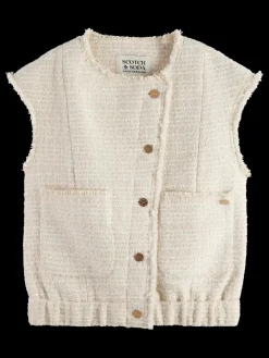 Discount BOUCLE TWEED COLLARLESS GILET Women Blazers
