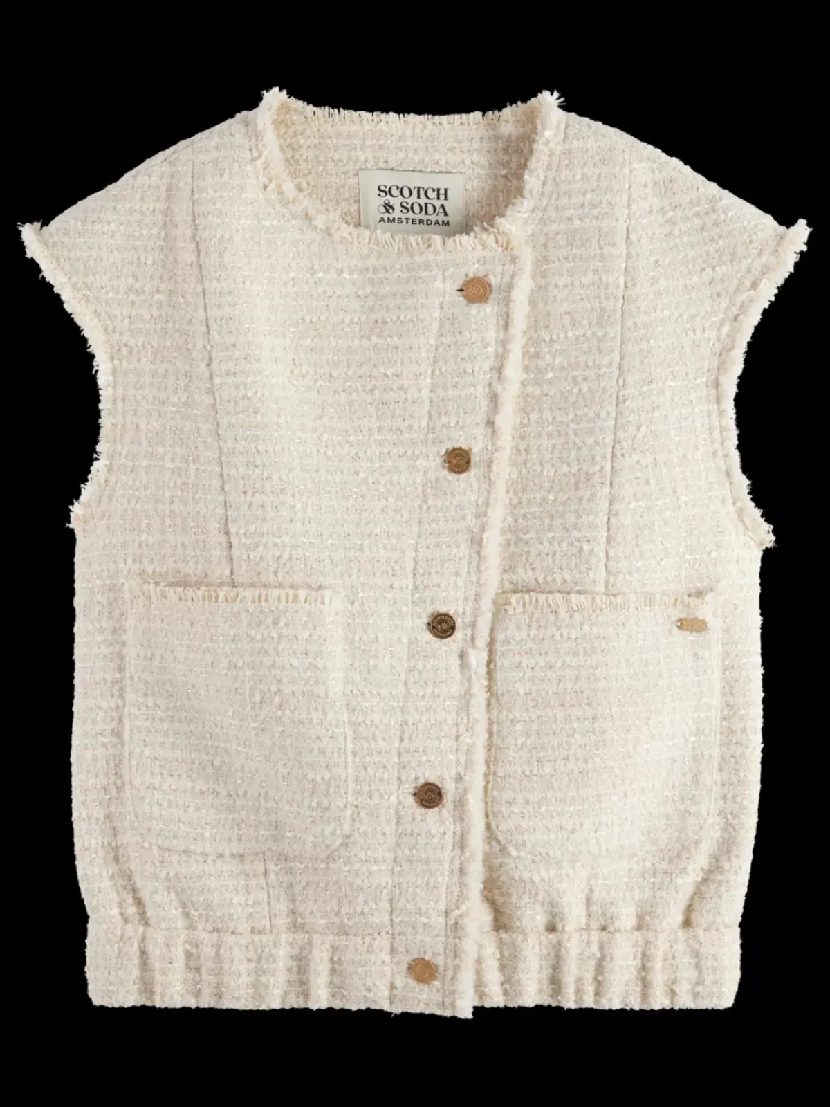 Discount BOUCLE TWEED COLLARLESS GILET Women Blazers