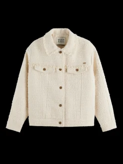 New BOUCLE TWEED TRUCKER JACKET Women Jackets & Coats