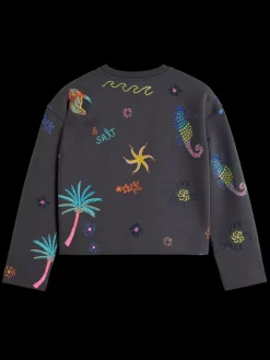 Discount BOXY FIT EMBROIDERED SWEATSHIRT Women Sweatshirts & Hoodies