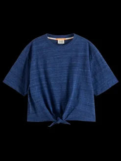 Discount BOXY FIT TIE FRONT MARL T-SHIRT Women Tops & T-shirts
