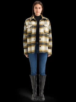 Best BRUSHED CHECK WOOL MIX SHIRT JACKET Women Jackets & Coats