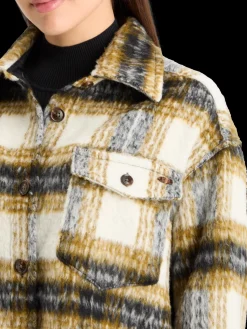 Best BRUSHED CHECK WOOL MIX SHIRT JACKET Women Jackets & Coats