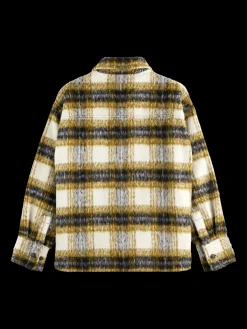 Best BRUSHED CHECK WOOL MIX SHIRT JACKET Women Jackets & Coats