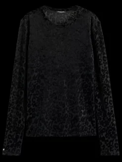 Best Burn out aop long sleeve t-shirt Women Tops & T-shirts