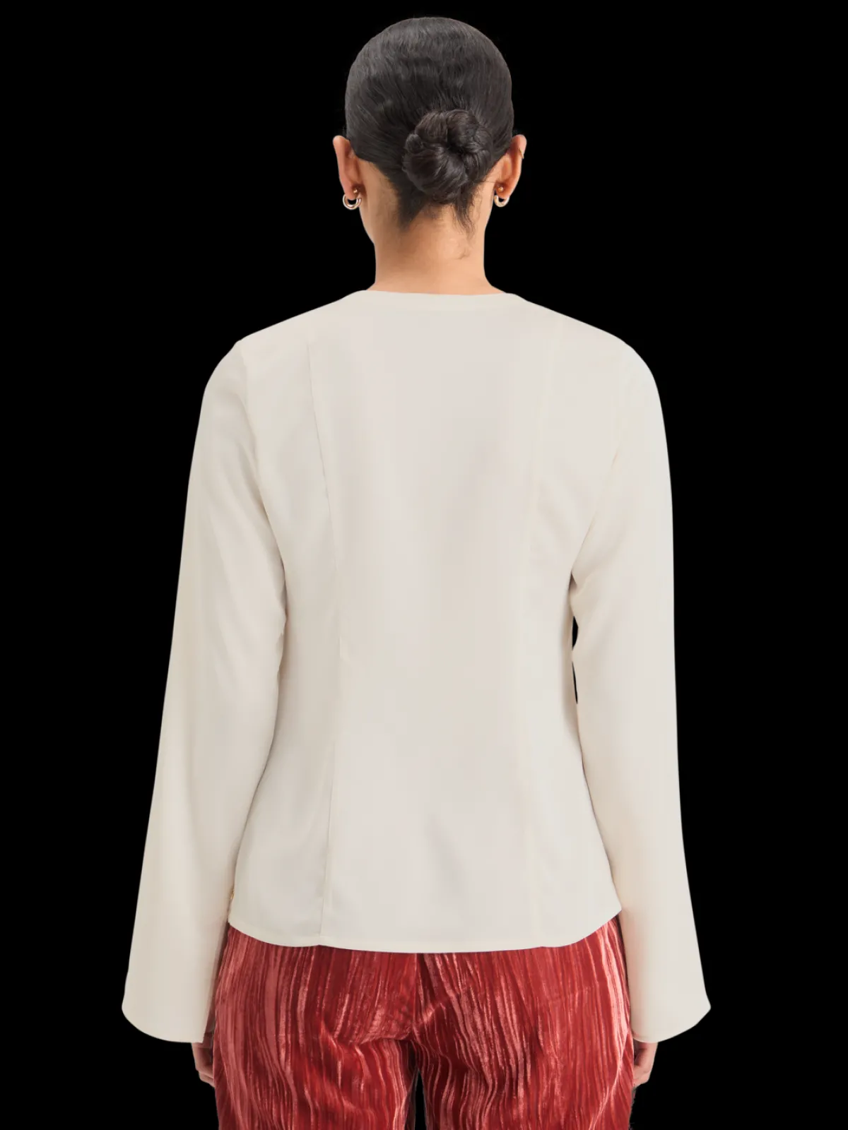 Fashion BUTTON DOWN CREPE SHIRT Women Blouses & Shirts