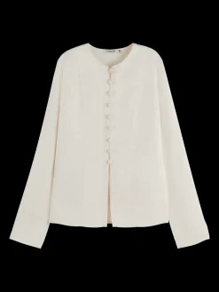 Fashion BUTTON DOWN CREPE SHIRT Women Blouses & Shirts