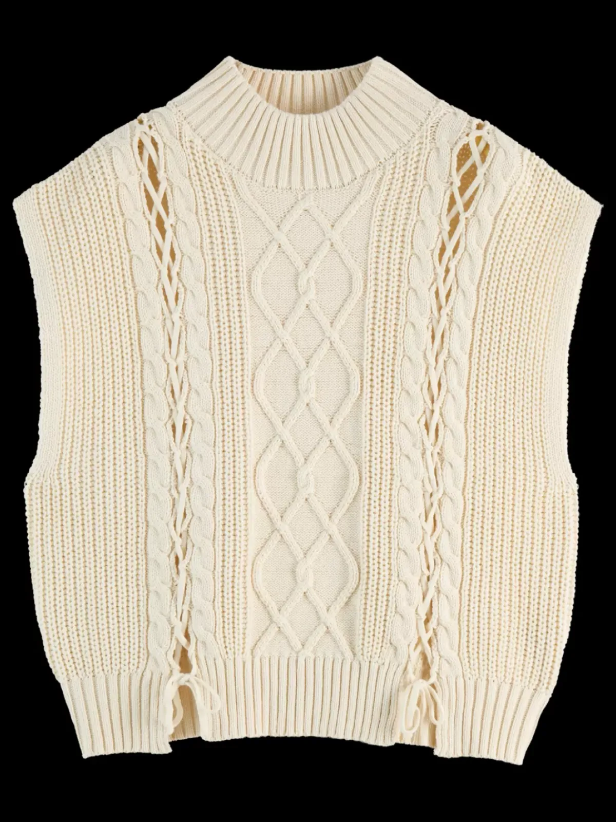 Hot CABLE STITCH FUNNEL NECK SPENCER Women Knitwear