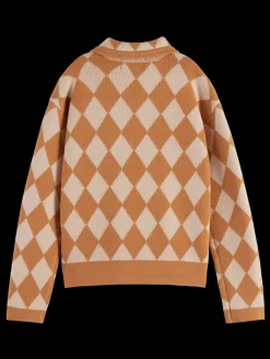 Fashion CHECKERBOARD KNITTED PULLOVER Kids Knitwear