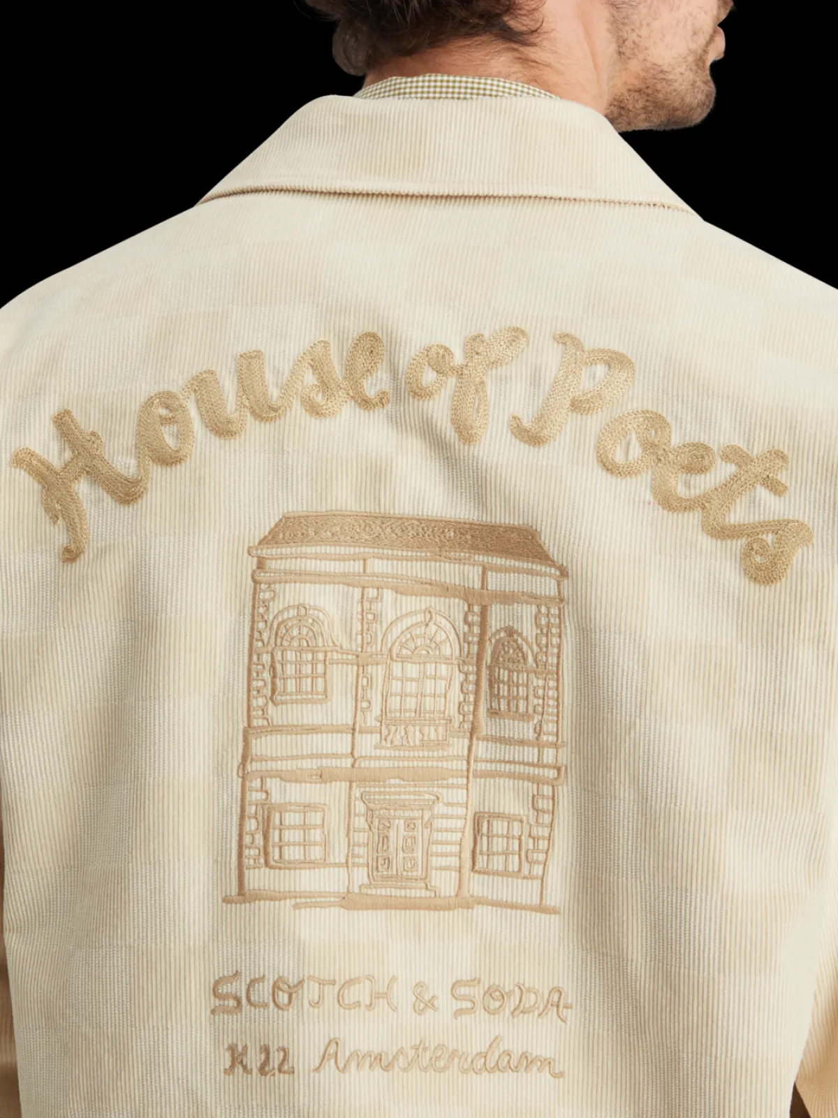 Hot Check-patterned corduroy college jacket Jackets & Coats