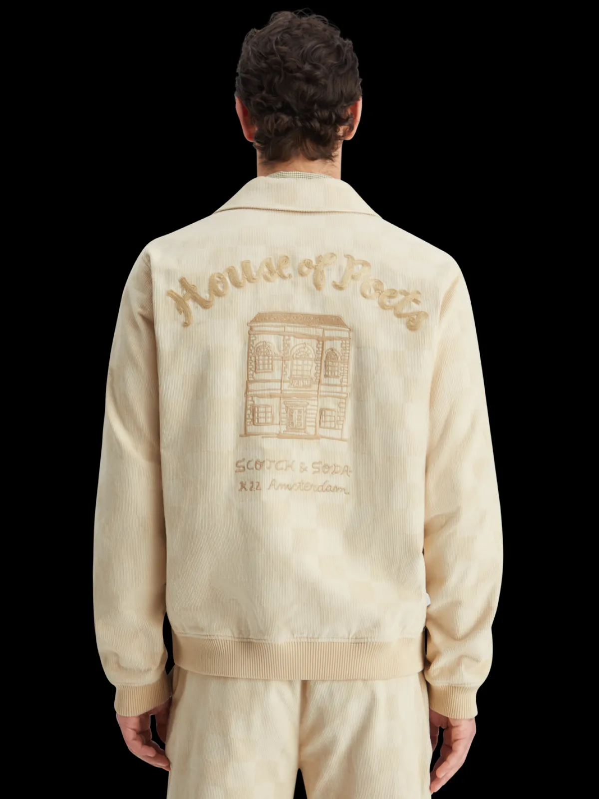 Hot Check-patterned corduroy college jacket Jackets & Coats