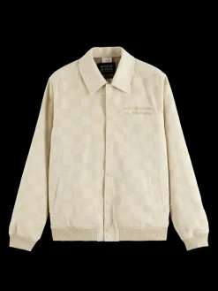 Hot Check-patterned corduroy college jacket Jackets & Coats