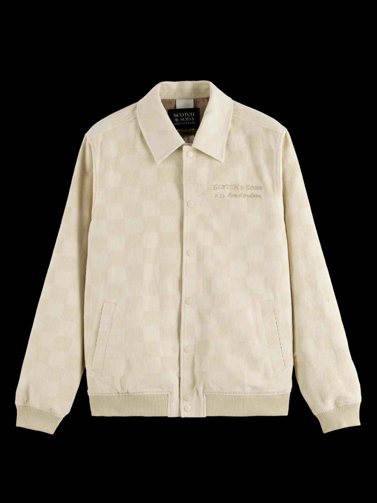 Hot Check-patterned corduroy college jacket Jackets & Coats