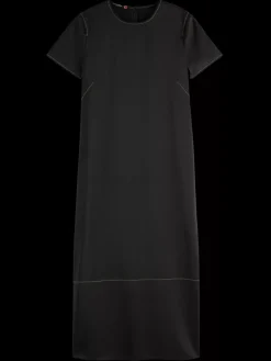 Clearance CONTRAST STITCHING SATIN DRESS Women Dresses & Jumpsuits