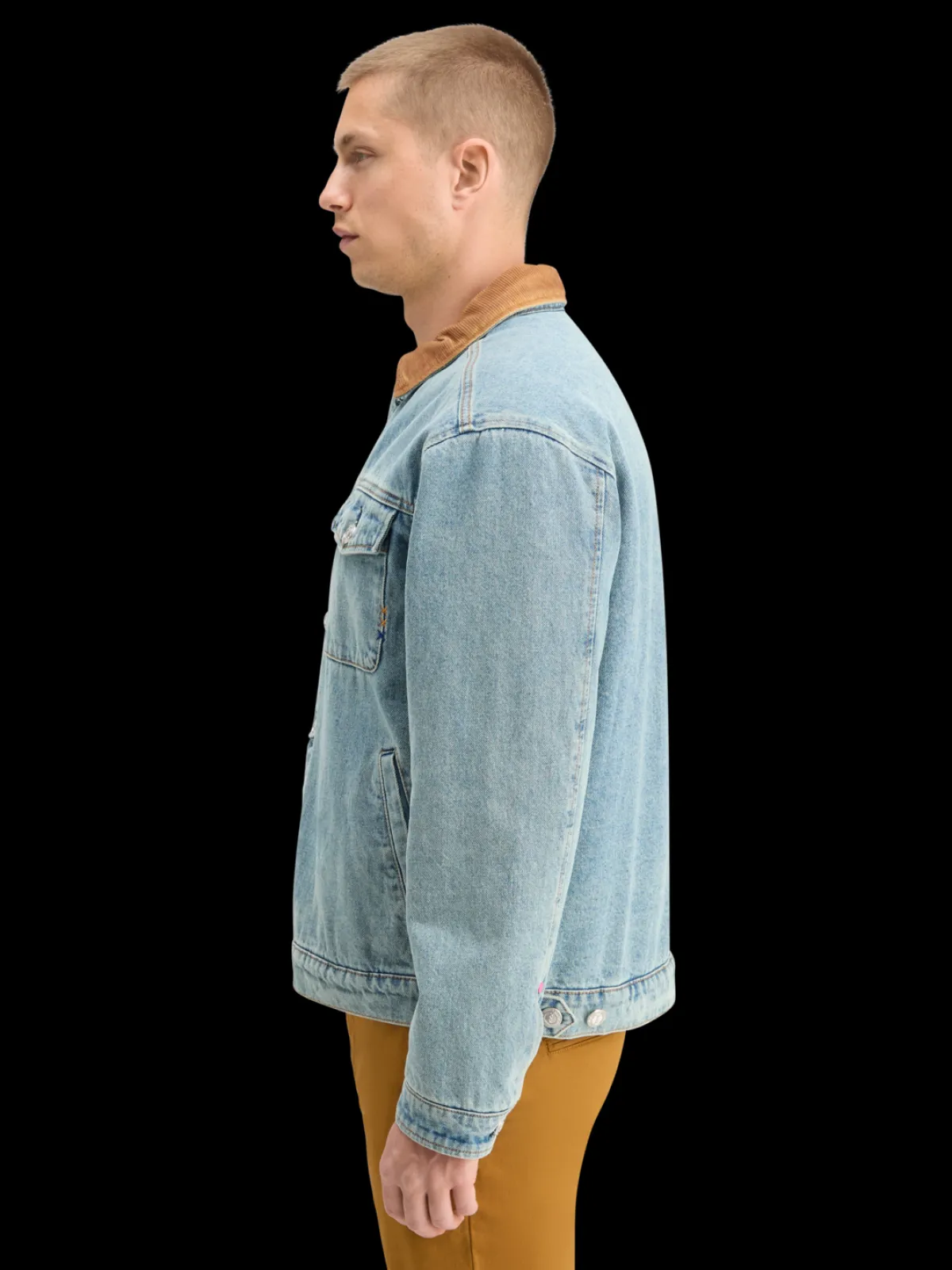 Clearance CORD COLLAR INDIGO TEDDY JACKET Jackets & Coats