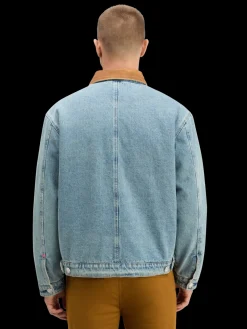 Clearance CORD COLLAR INDIGO TEDDY JACKET Jackets & Coats