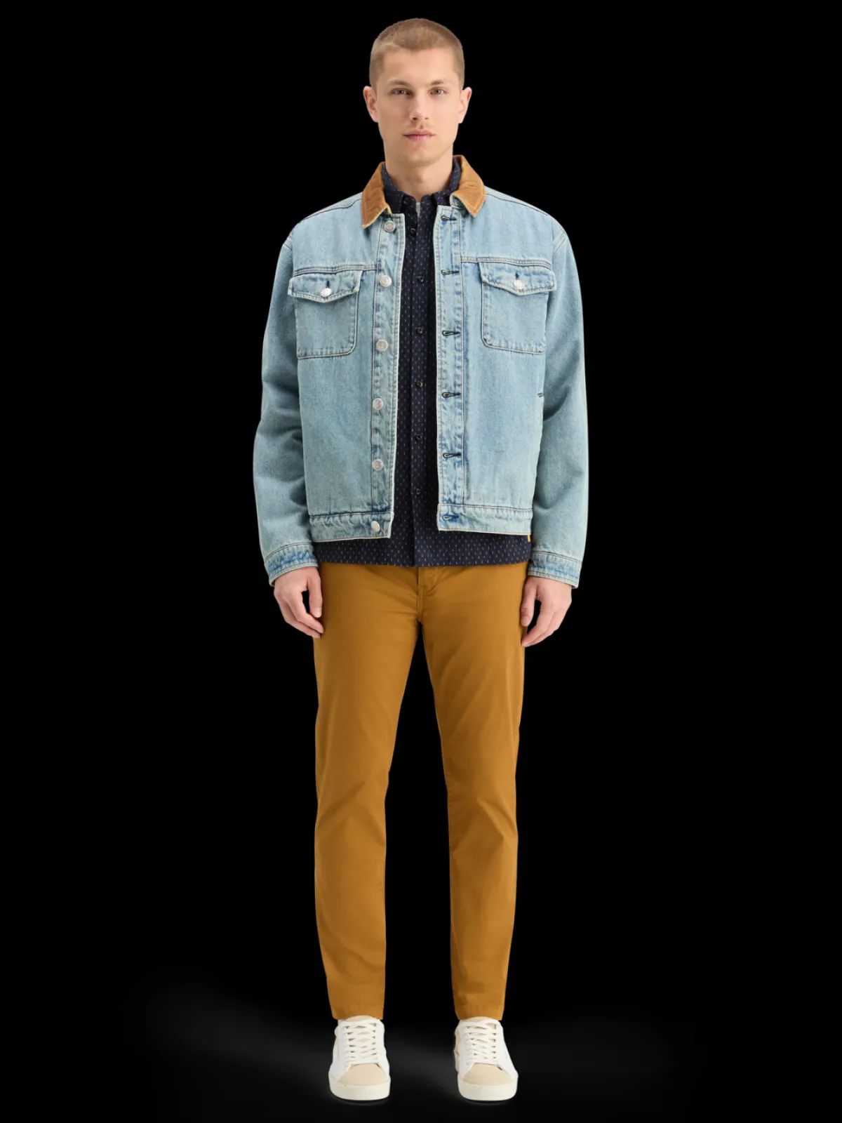 Clearance CORD COLLAR INDIGO TEDDY JACKET Jackets & Coats