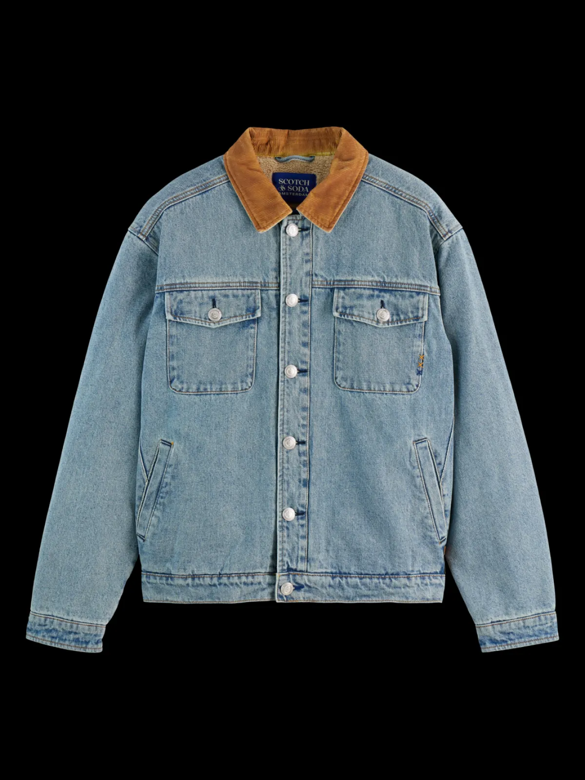 Clearance CORD COLLAR INDIGO TEDDY JACKET Jackets & Coats