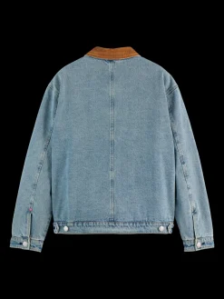 Clearance CORD COLLAR INDIGO TEDDY JACKET Jackets & Coats