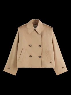 New Cotton blend short trenchcoat Women Jackets & Coats