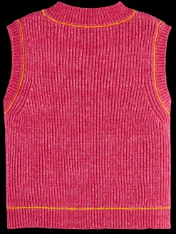 Fashion COTTON TRIPLE YARN V-NECK VEST Kids Knitwear