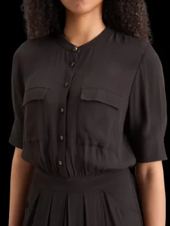 Outlet CREPE MIDI DRESS WITH CHEST POCKETS Women Dresses & Jumpsuits