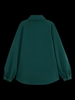 Best CREPE PEASANT SLEEVE OVERSHIRT Women Blouses & Shirts