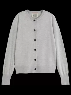 New CREW NECK RELAXED CARDIGAN Women Knitwear