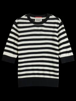 Fashion CREW NECK SHORT SLEEVED PULLOVER Women Knitwear
