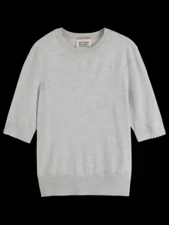 Fashion CREW NECK SHORT SLEEVED PULLOVER Women Knitwear