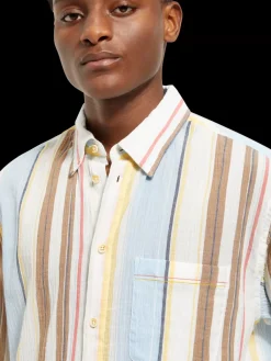 Sale Crinkled voile stripe shirt Shirts