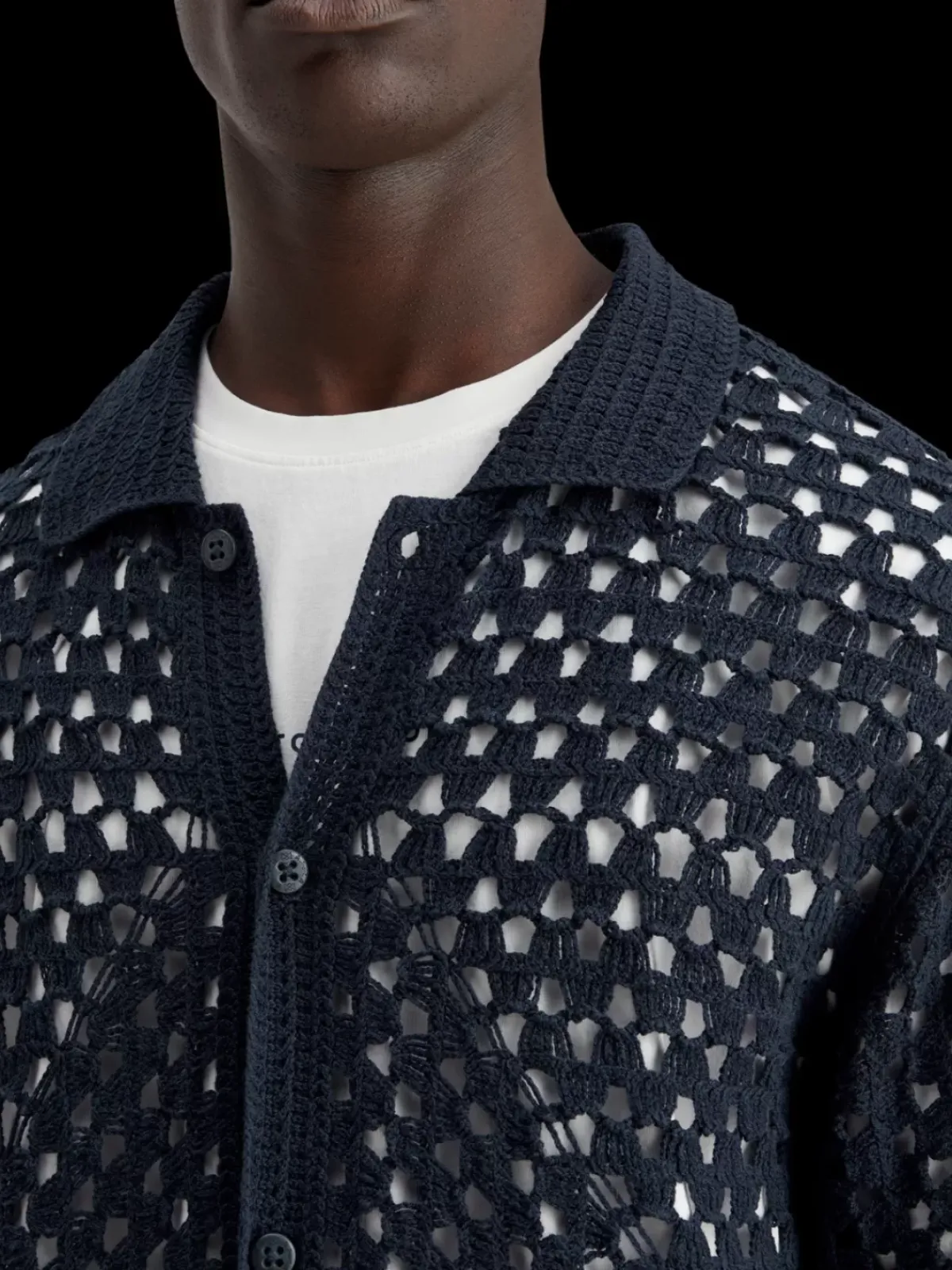 Sale Crochet knitted polo short sleeve T-shirts & Polo Shirts