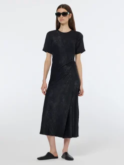 Discount Crushed Satin Wrap Dress Women Dresses & Jumpsuits