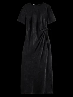 Discount Crushed Satin Wrap Dress Women Dresses & Jumpsuits