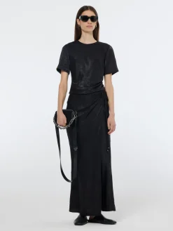 Discount Crushed Satin Wrap Top Women Tops & T-shirts