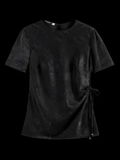 Discount Crushed Satin Wrap Top Women Tops & T-shirts