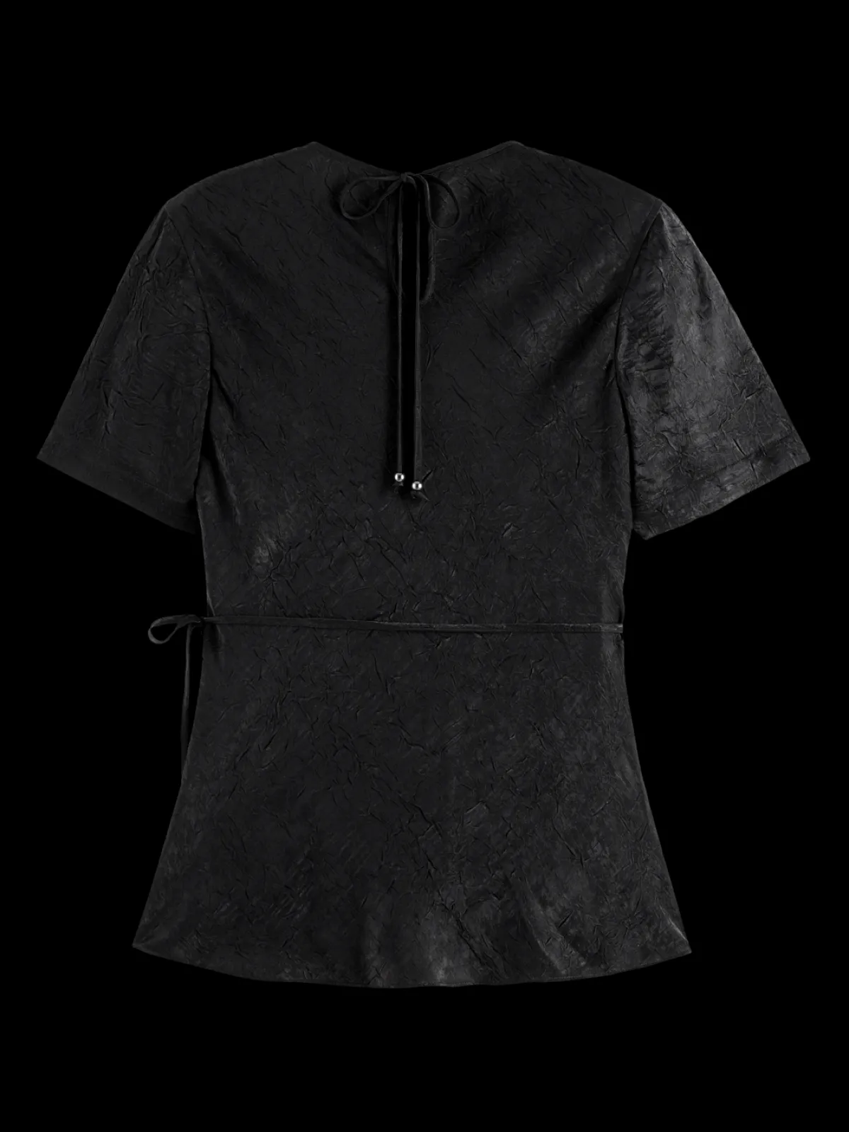 Discount Crushed Satin Wrap Top Women Tops & T-shirts
