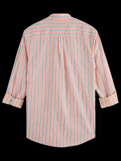 New Dobby stripe roll up sleeves Shirts