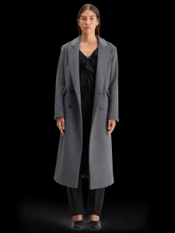 Outlet DOUBLE BREASTED TAILORED WOOL BLEND COAT Women Jackets & Coats