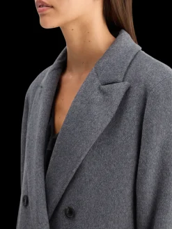 Outlet DOUBLE BREASTED TAILORED WOOL BLEND COAT Women Jackets & Coats