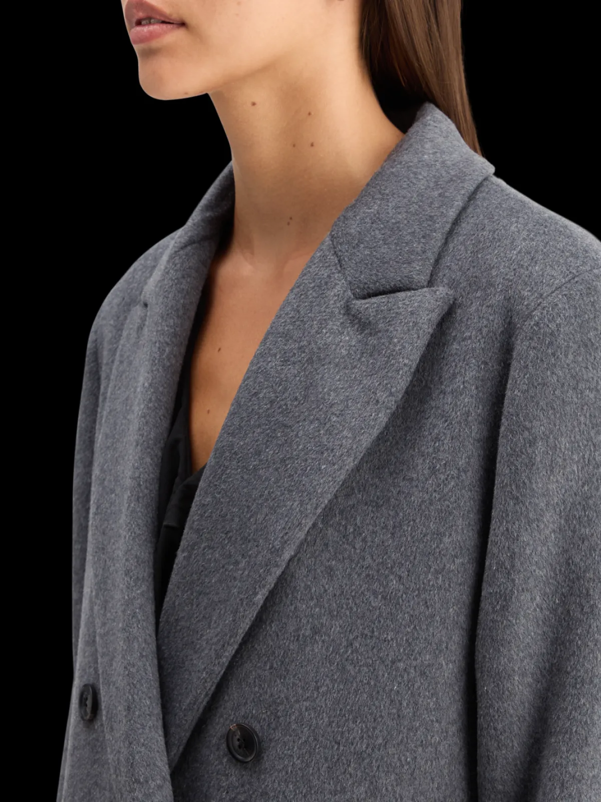 Outlet DOUBLE BREASTED TAILORED WOOL BLEND COAT Women Jackets & Coats