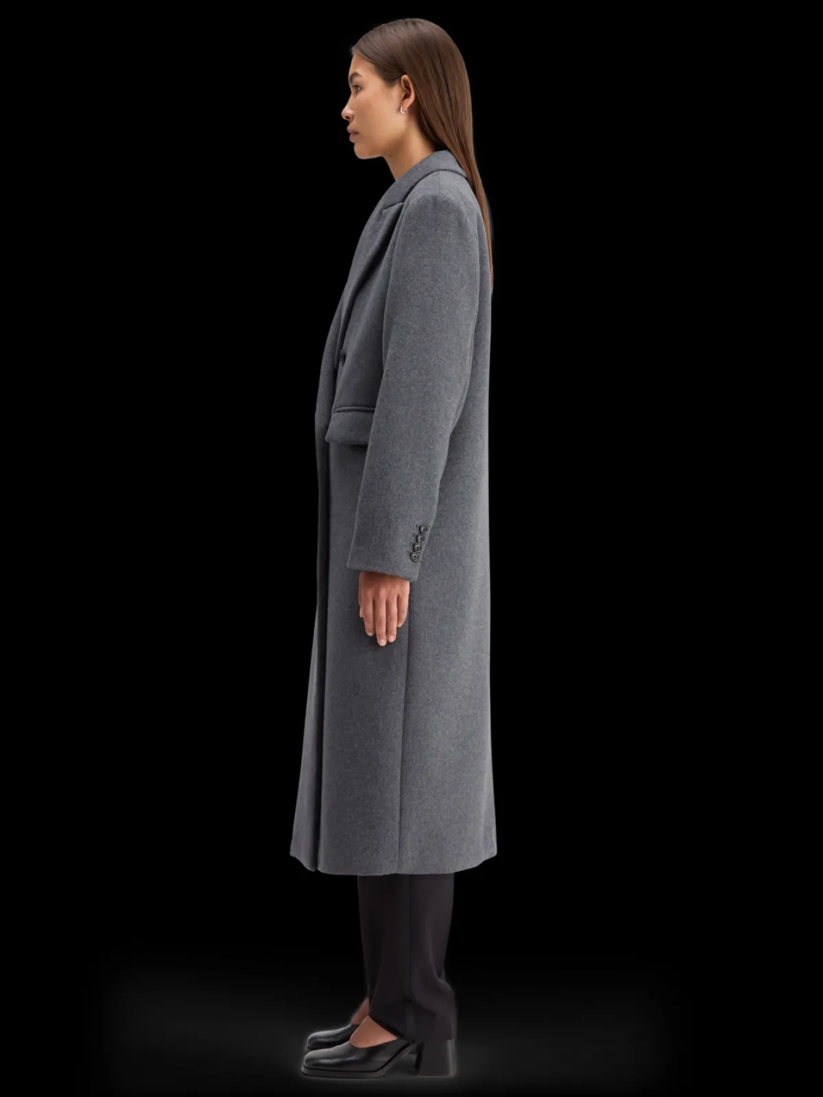 Outlet DOUBLE BREASTED TAILORED WOOL BLEND COAT Women Jackets & Coats