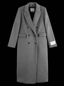 Outlet DOUBLE BREASTED TAILORED WOOL BLEND COAT Women Jackets & Coats
