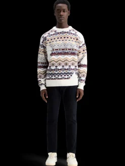 Hot Dropped shoulder jacquard all over Knitwear