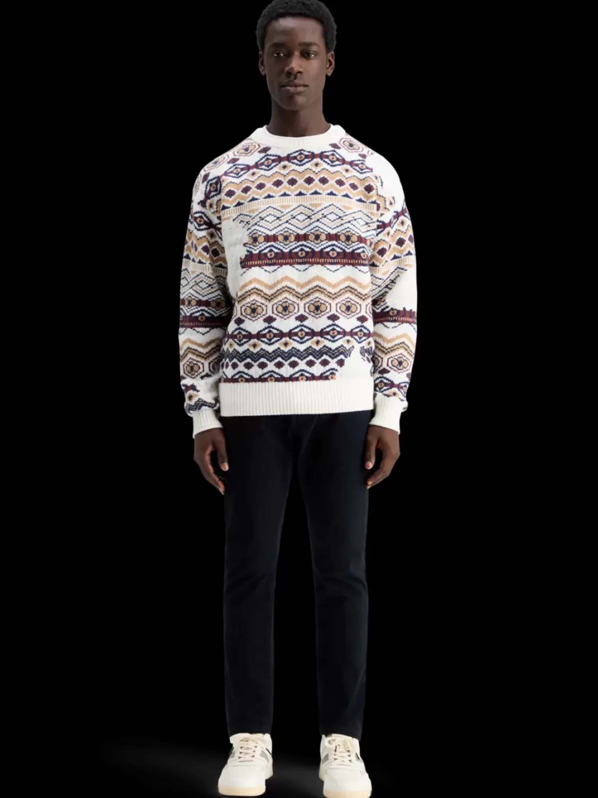 Hot Dropped shoulder jacquard all over Knitwear